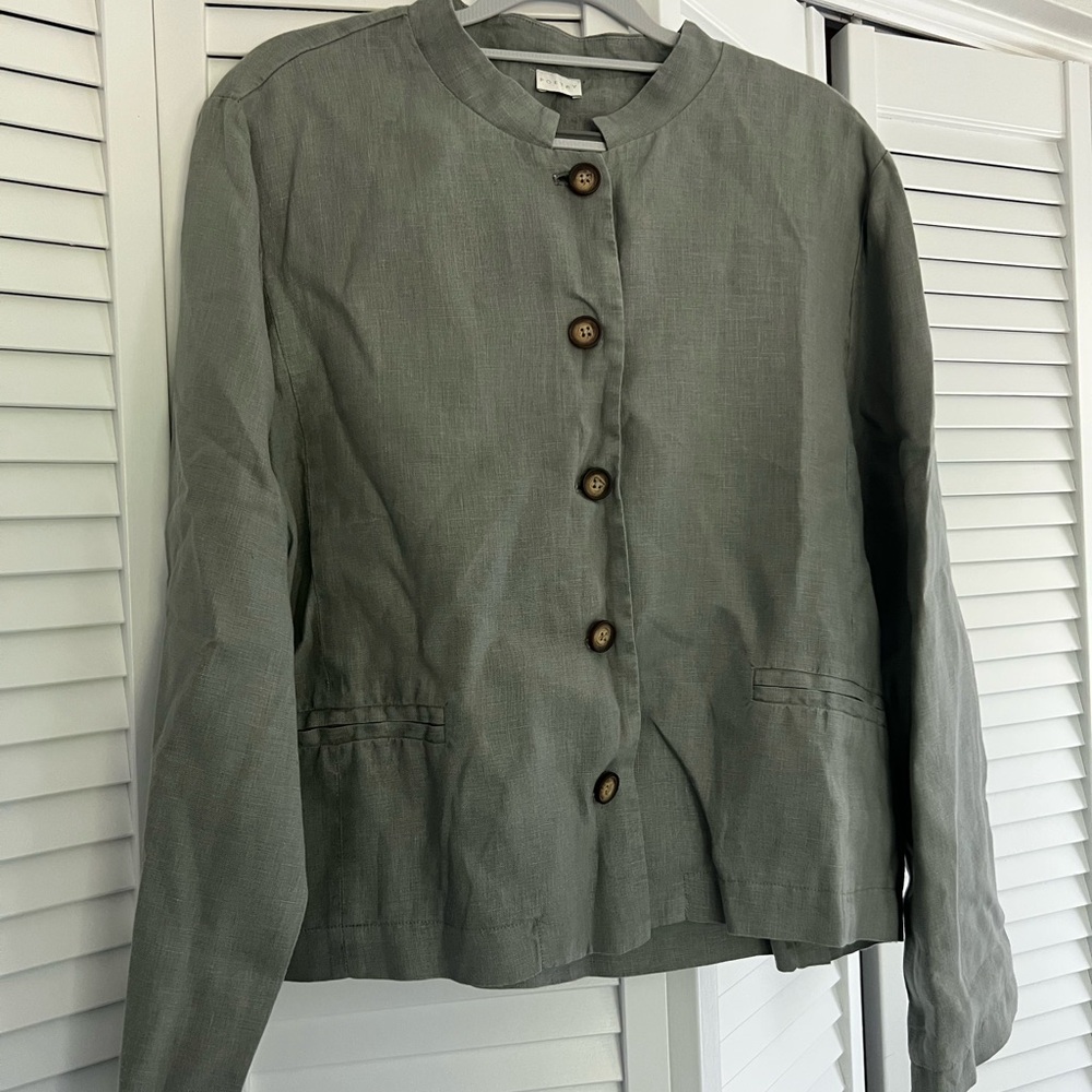 Women's linen Button-Up Jacket